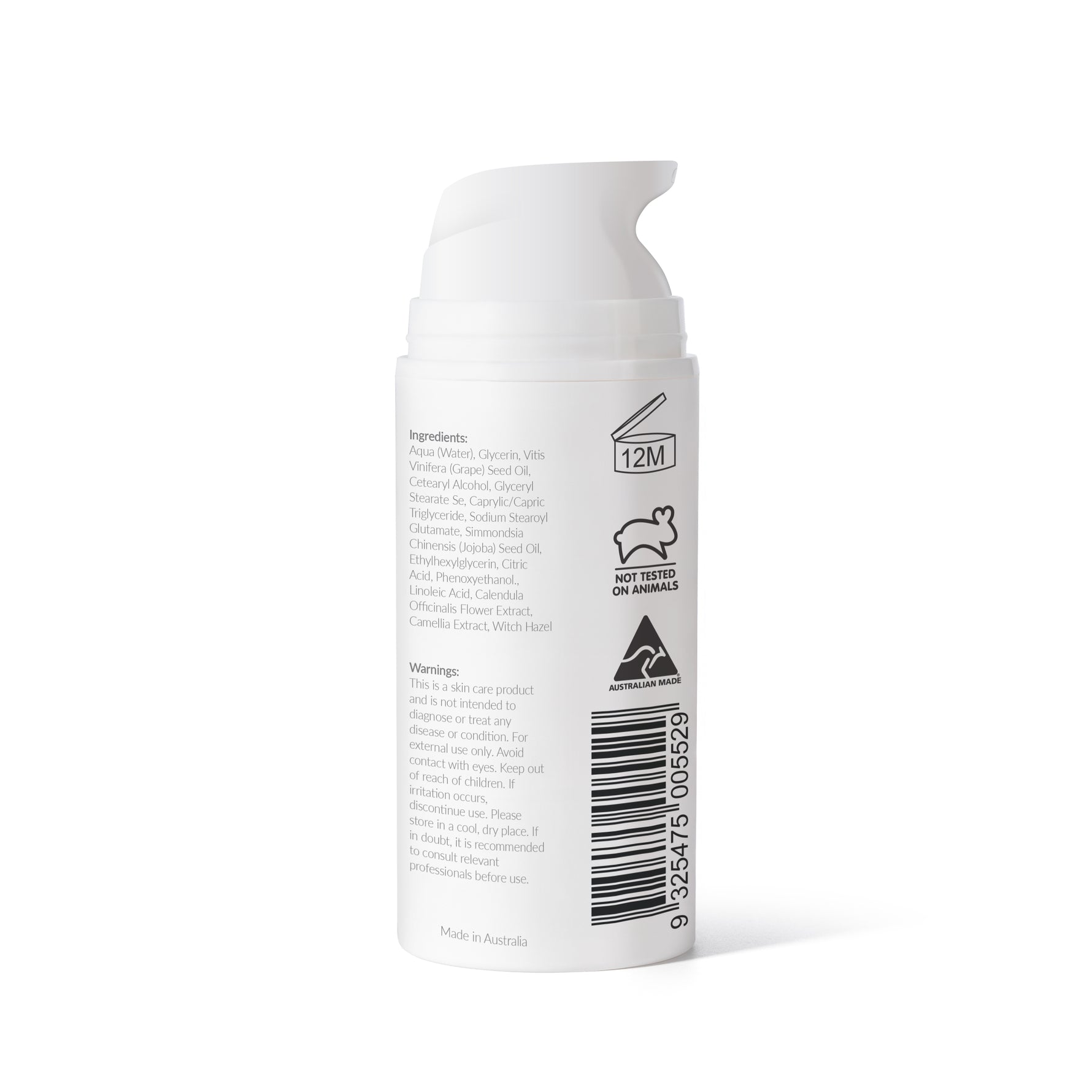 Rear of Barrier Restore Face Cream bottle on a white background