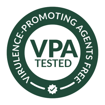 VPA Tested logo with green border and white centre